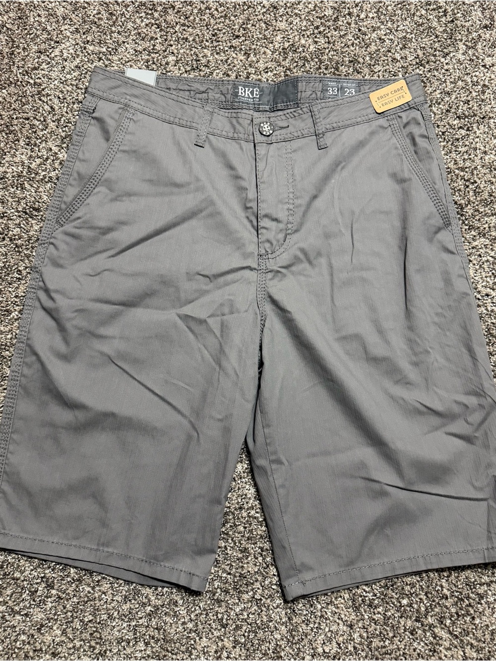 BKE Men's Gray Flat Front Shorts